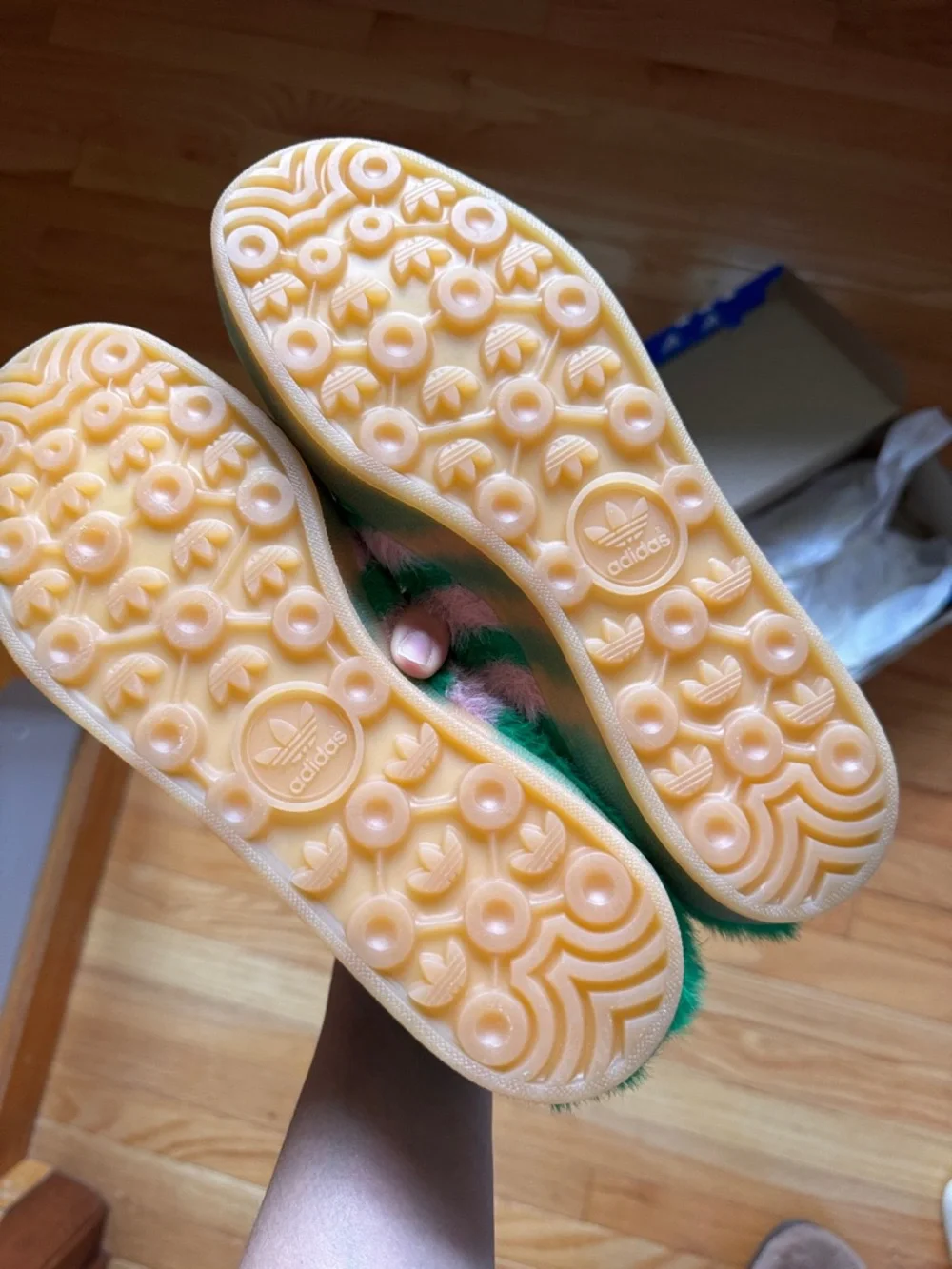 Adidas Gazelle Indoor- Green with Pink-Trim Sneakers - Picture 6 of 13